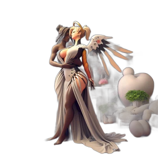 concept art, fantasy art, pixel art, 3d render transparent PNG cut-out