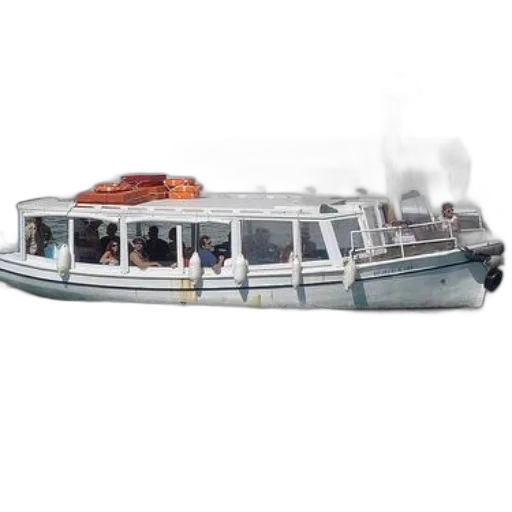 3d render, small, white, boat transparent PNG cut-out
