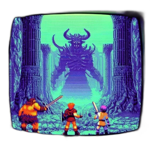 robot, pixel art, concept art, vaporwave transparent PNG cut-out