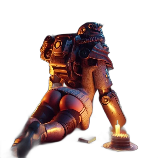 robot, weapon, staff, creature transparent PNG cut-out