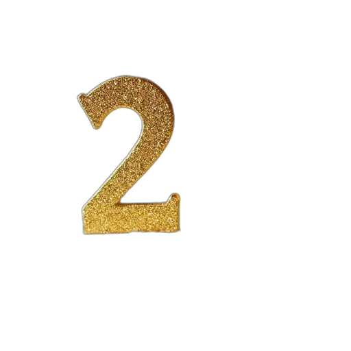 single, number, gold, glitter transparent PNG cut-out