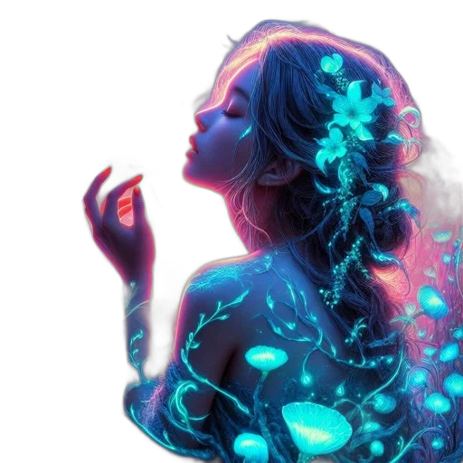 concept art, fantasy art, cyberpunk, vaporwave transparent PNG cut-out