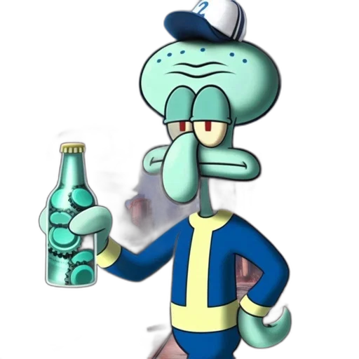 bottle, jacket, staff, robot transparent PNG cut-out
