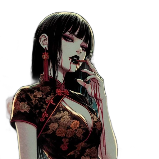 dress, comic book art, concept art, cyberpunk transparent PNG cut-out