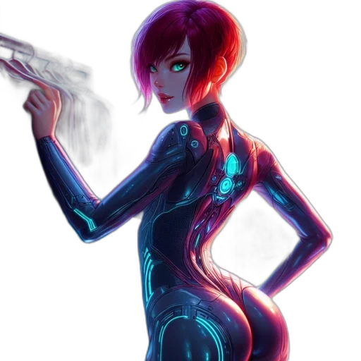 robot, dress, jacket, cyberpunk transparent PNG cut-out