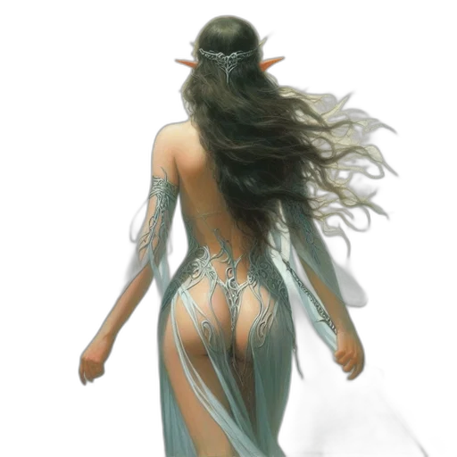 dress, dragon, creature, hair transparent PNG cut-out