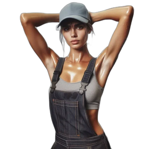hat, jacket, dress, photorealistic transparent PNG cut-out