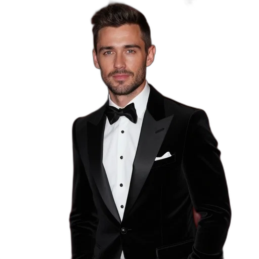 jacket, photorealistic, man, tuxedo transparent PNG cut-out