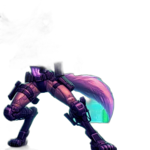 weapon, robot, hair, staff transparent PNG cut-out