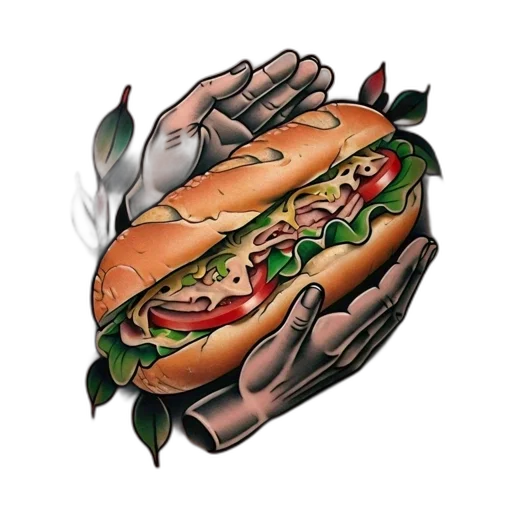 food, pixel art, photorealistic, watercolor transparent PNG cut-out