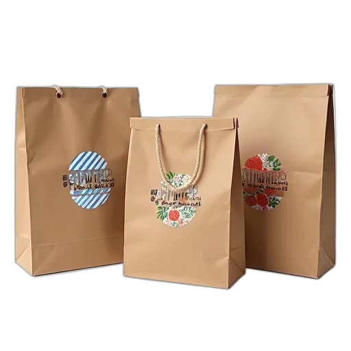 three, brown, paper, bags transparent PNG cut-out
