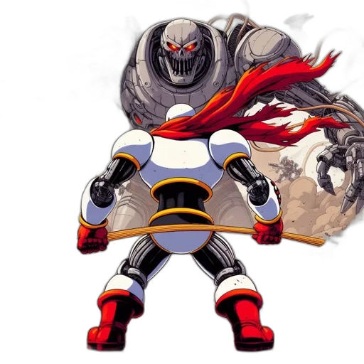 mask, robot, jacket, weapon transparent PNG cut-out