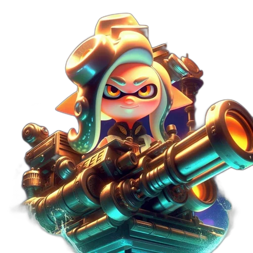 weapon, staff, crown, robot transparent PNG cut-out