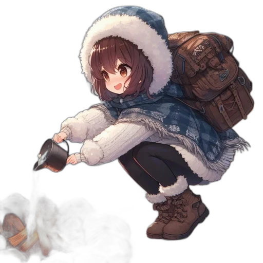 weapon, jacket, staff, creature transparent PNG cut-out