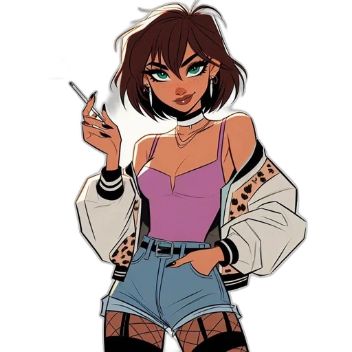 jacket, weapon, staff, cartoon transparent PNG cut-out