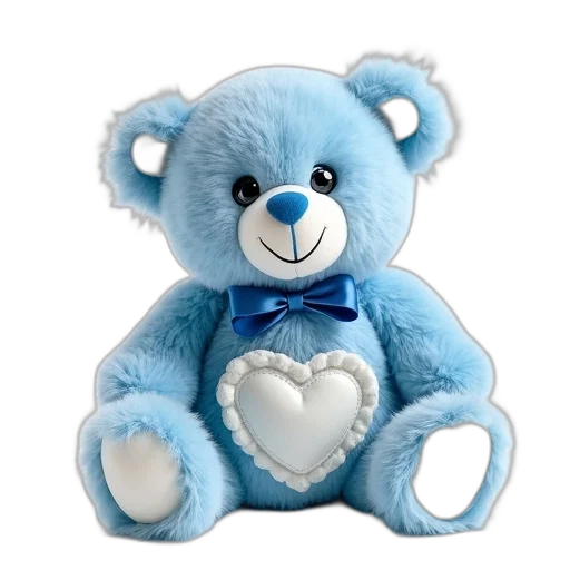 plush, teddy, bear, blue transparent PNG cut-out