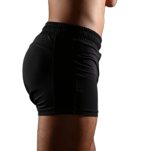 black, workout, shorts transparent PNG cut-out