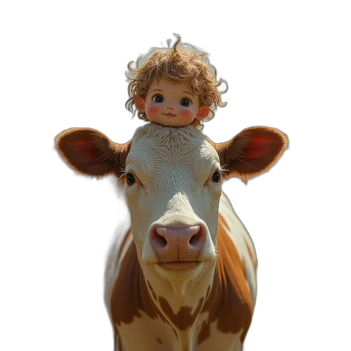 animal, crown, face, 3d render transparent PNG cut-out