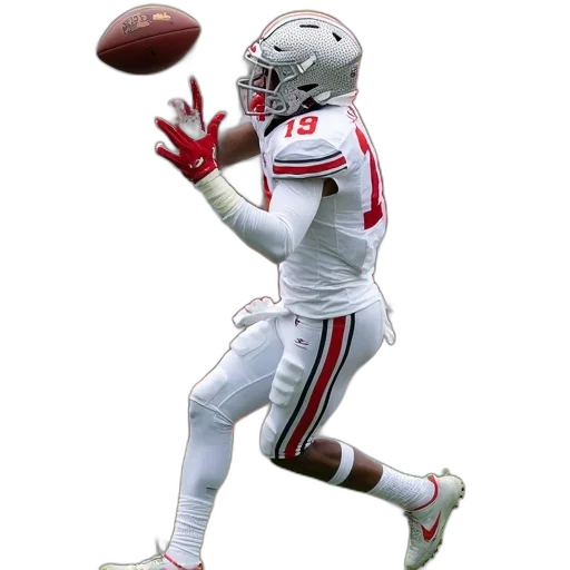 football, player, white, uniform transparent PNG cut-out