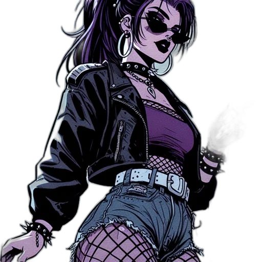 jacket, comic book art, concept art, cyberpunk transparent PNG cut-out
