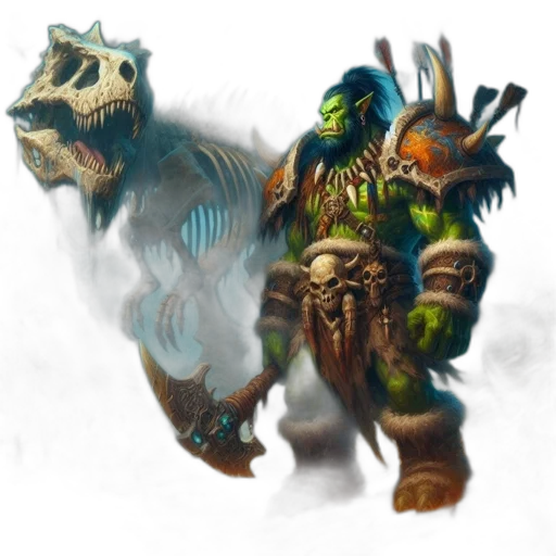 creature, dragon, staff, mask transparent PNG cut-out