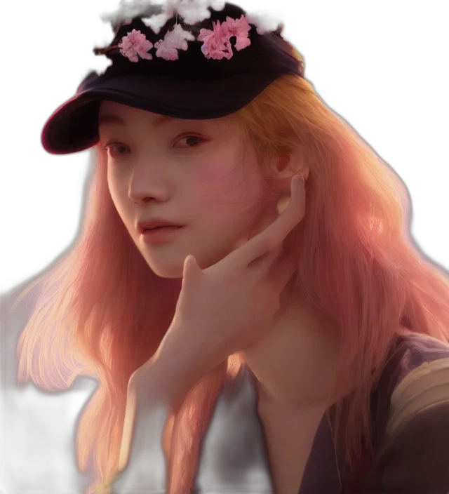 hat, face, crown, flower transparent PNG cut-out