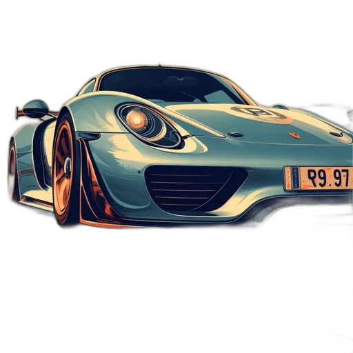 car, weapon, 3d render, photorealistic transparent PNG cut-out