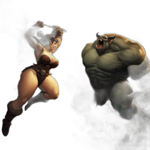 concept art, fantasy art, comic book art, 3d render transparent PNG cut-out