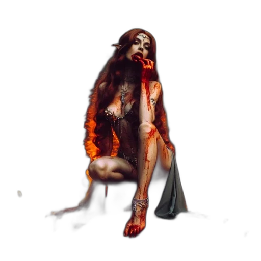 creature, dress, staff, concept art transparent PNG cut-out