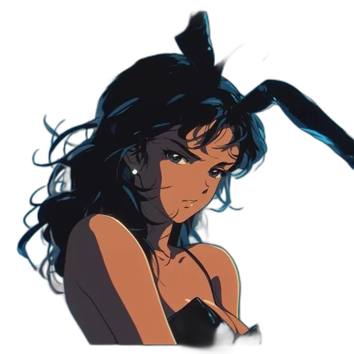 staff, hair, anime, pixel art transparent PNG cut-out