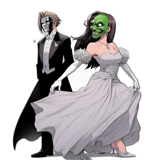 mask, dress, concept art, comic book art transparent PNG cut-out