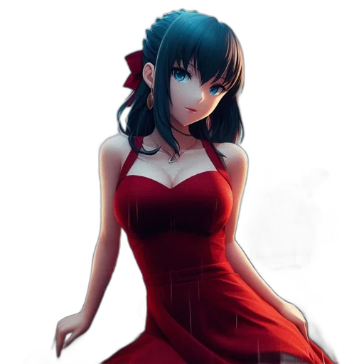dress, flower, fantasy art, anime transparent PNG cut-out