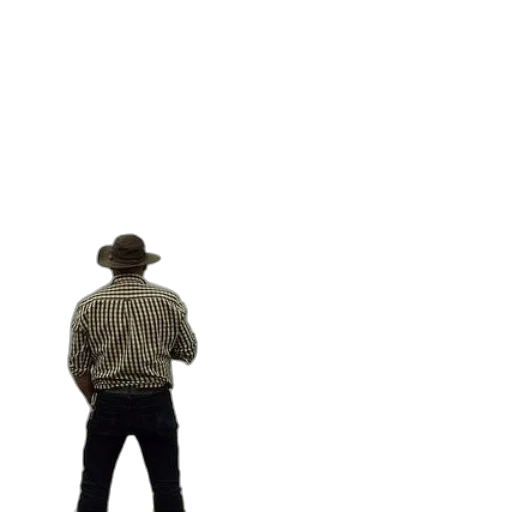hat, robot, jacket, staff transparent PNG cut-out