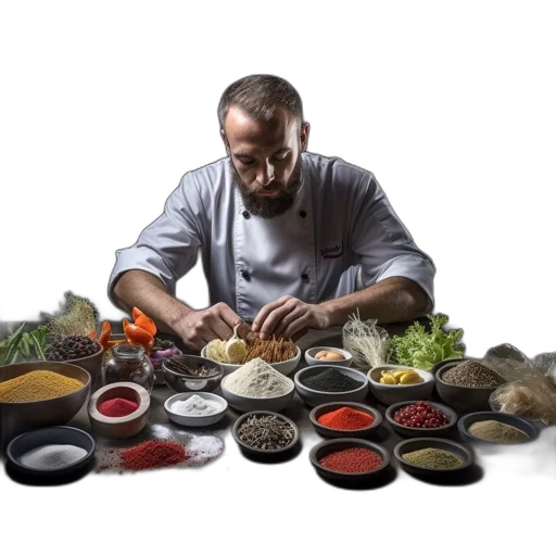 food, staff, chef, wears transparent PNG cut-out