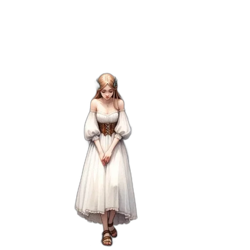 dress, staff, concept art, fantasy art transparent PNG cut-out