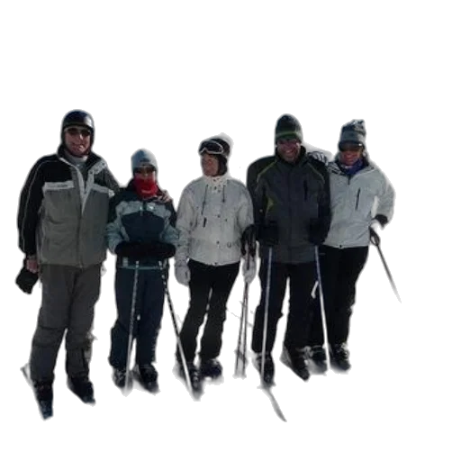 staff, snow, group, skiers transparent PNG cut-out