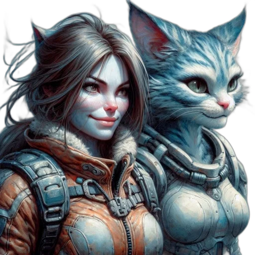 fantasy art, concept art, comic book art, photorealistic transparent PNG cut-out