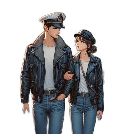 jacket, hat, concept art, comic book art transparent PNG cut-out