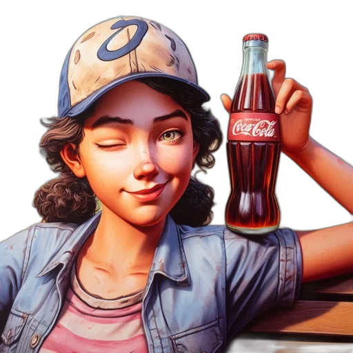 bottle, face, food, hat transparent PNG cut-out