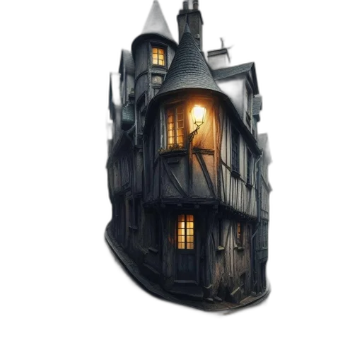 building, concept art, fantasy art, 3d render transparent PNG cut-out