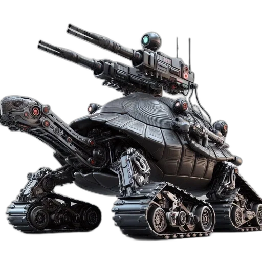 robot, weapon, concept art, 3d render transparent PNG cut-out