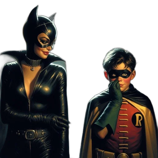 comic book art, concept art, alley, under transparent PNG cut-out