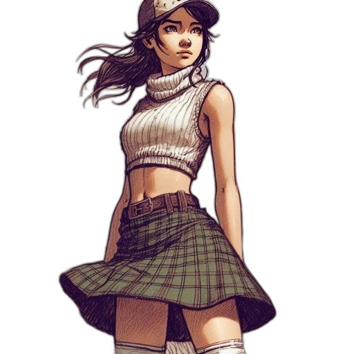 dress, comic book art, concept art, pixel art transparent PNG cut-out
