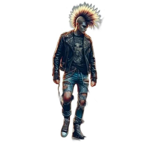 jacket, creature, staff, mask transparent PNG cut-out