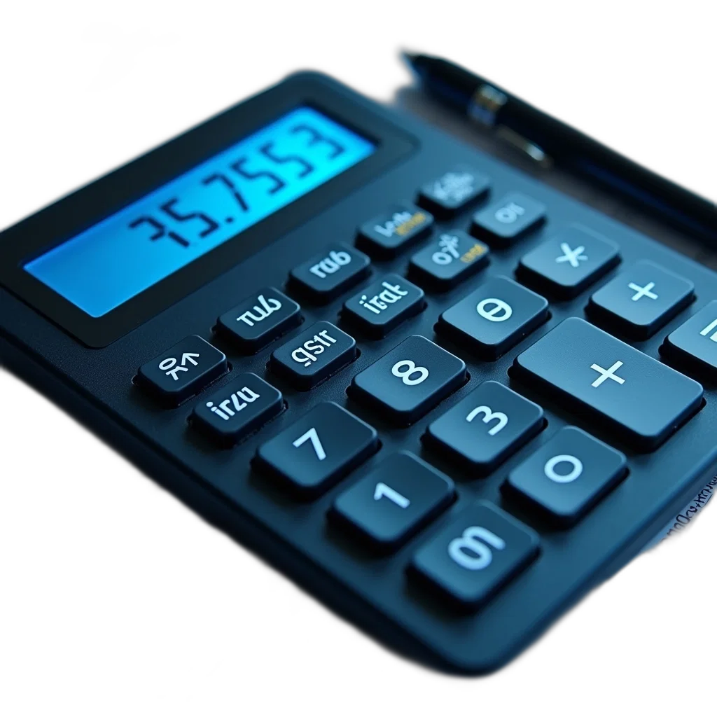 3d render, modern, calculator, black transparent PNG cut-out