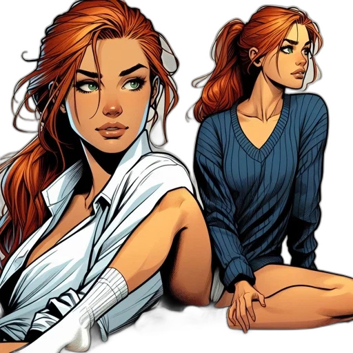 comic book art, concept art, cartoon, fantasy art transparent PNG cut-out