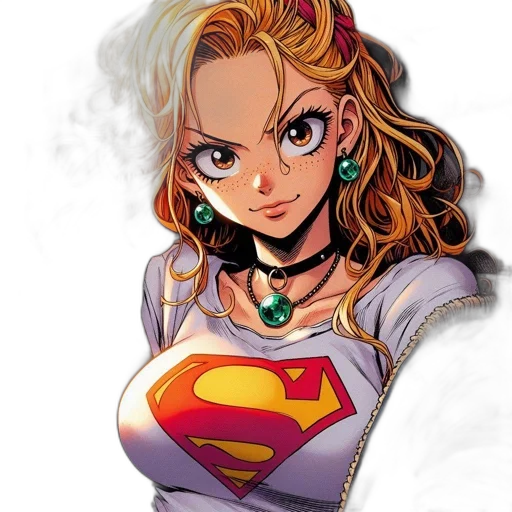 jewelry, face, comic book art, cartoon transparent PNG cut-out