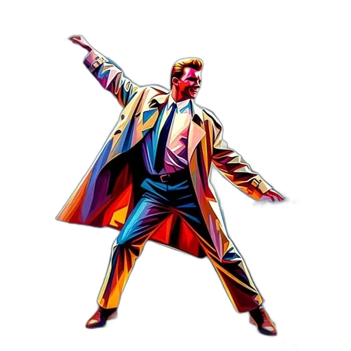 jacket, staff, comic book art, concept art transparent PNG cut-out