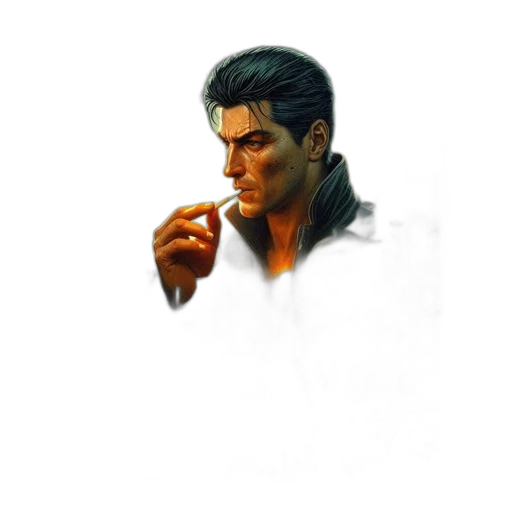 face, jacket, weapon, sword transparent PNG cut-out