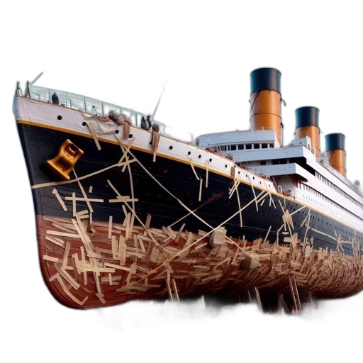 photorealistic, 3d render, concept art, titanic transparent PNG cut-out